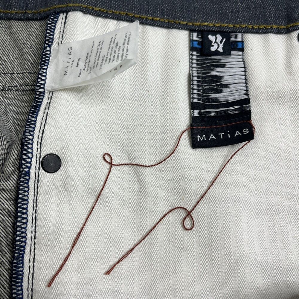 Matias Sol Jeans Men's Size 34 Blue Mid Rise Slim Taper Fit Denim Made In USA - Picture 11 of 16
